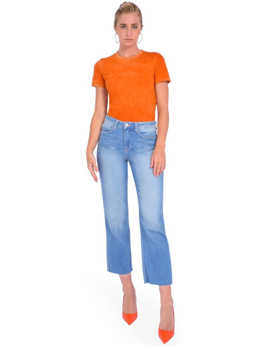 L’AGENCE Wanda Cropped Wide Leg Jeans in Bal Harbour